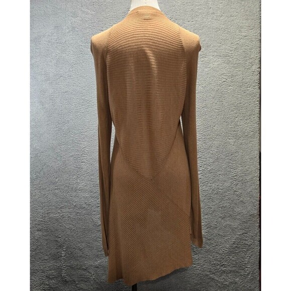 Coldwater Creek Caramel Brown Cardigan Open Front Sweater XL 18 Asymmetrical - Picture 3 of 6